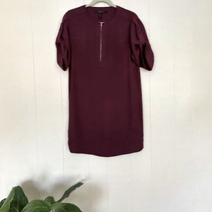 BCBGMaxAzria | Burgundy Short Sleeve Knee length Dress | S